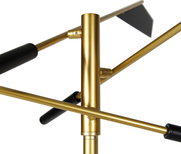 Lampada da terra di design nera con oro 3 luci - Sinem