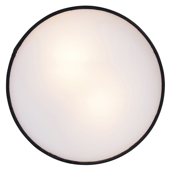 Plafoniera moderna nera 30 cm con interno oro - Drum
