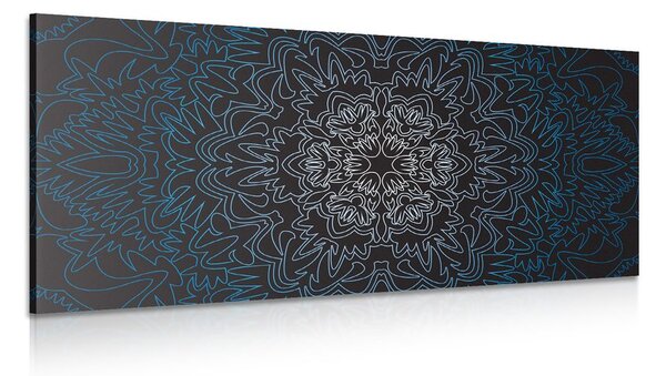 Stampa su tela – Mandala ornamentale su sfondo nero