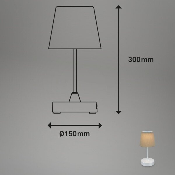 Brilo - LED Lampada da tavolo ricaricabile dimmerabile LED/3W/5V IP44 argento/beige