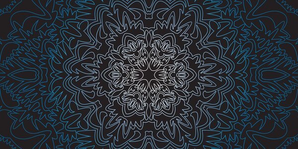 Stampa su tela – Mandala ornamentale su sfondo nero