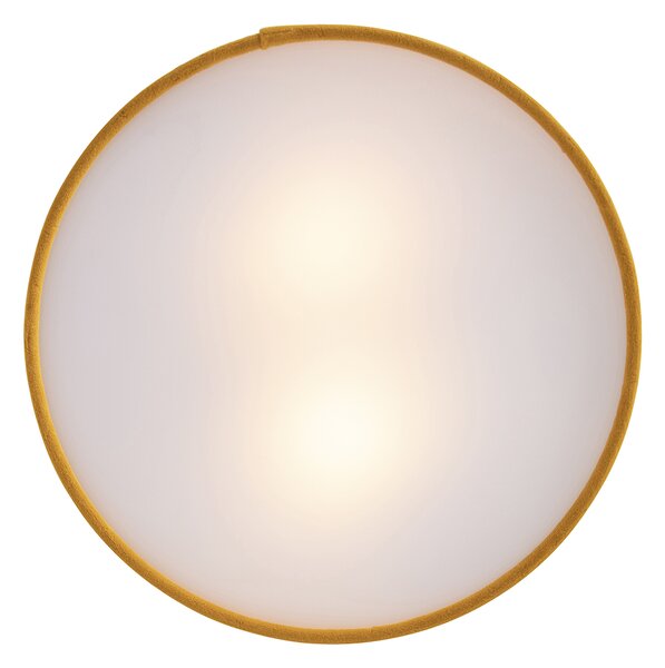 Plafoniera moderna gialla con interno dorato 30 cm - Drum