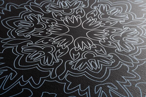 Stampa su tela – Mandala ornamentale su sfondo nero