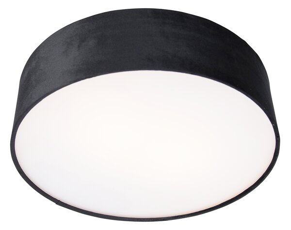 Plafoniera moderna nera 40 cm con interno dorato - Drum