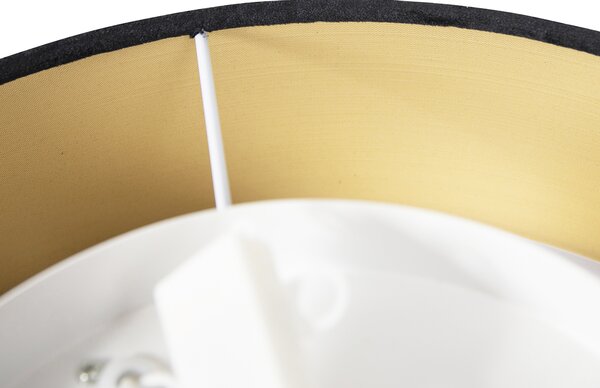 Plafoniera moderna nera 40 cm con interno dorato - Drum