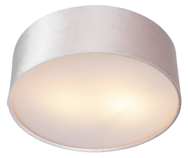 Plafoniera moderna rosa 30 cm con interno dorato - Drum