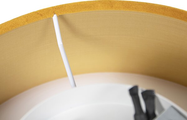 Plafoniera moderna gialla con interno dorato 30 cm - Drum