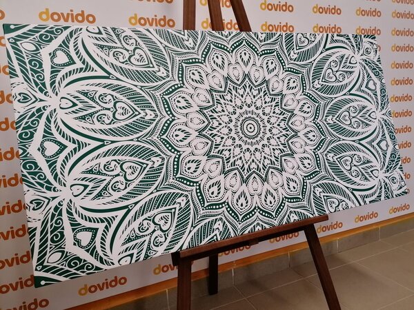 Stampa su tela – Mandala armonia su sfondo verde