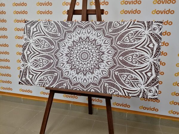 Stampa su tela – Mandala armonia su sfondo marrone
