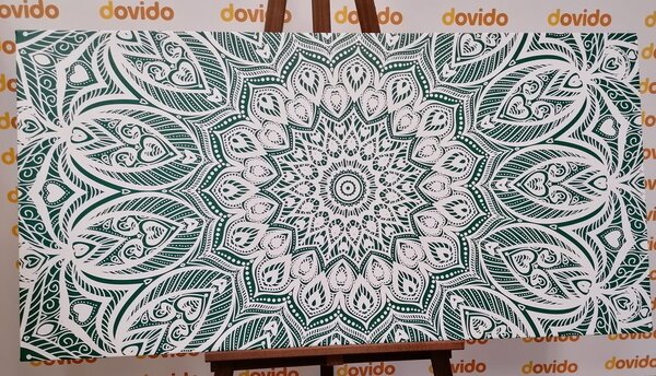 Stampa su tela – Mandala armonia su sfondo verde