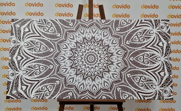 Stampa su tela – Mandala armonia su sfondo marrone