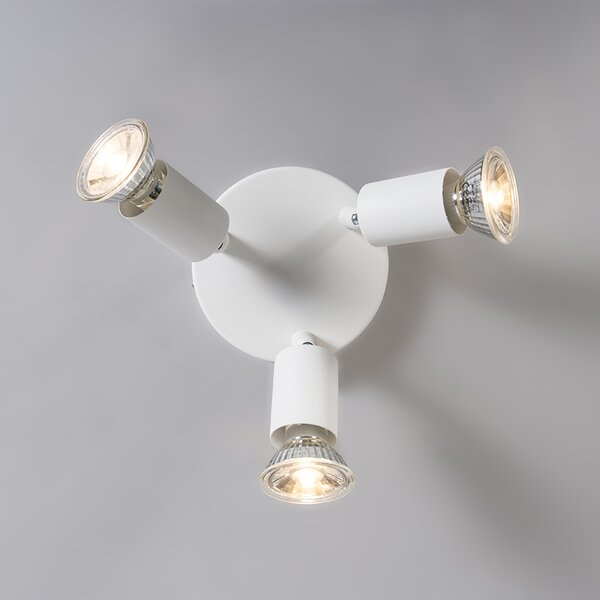 Faretto moderno bianco orientabile rotondo 3 luci - Jeany