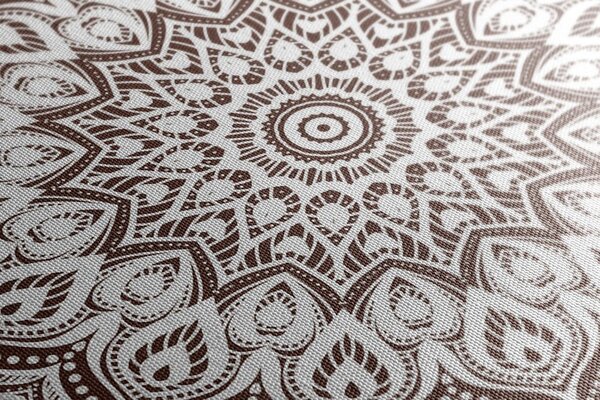 Stampa su tela – Mandala armonia su sfondo marrone