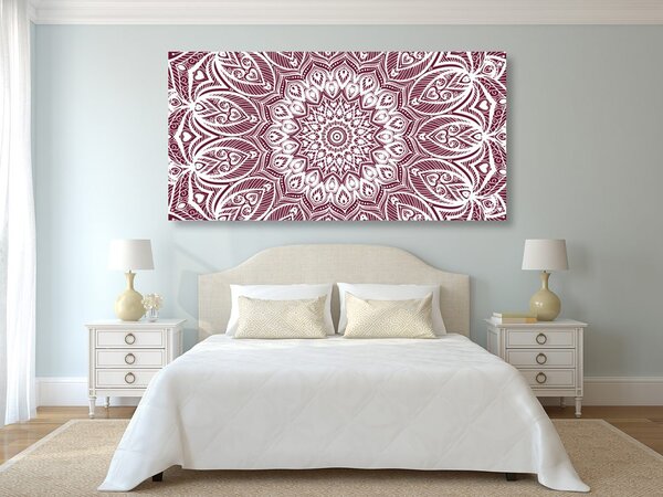 Quadro su tela – Mandala armonia su sfondo rosa