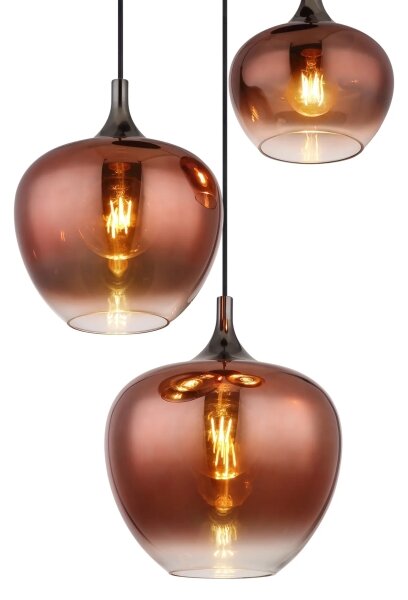 Globo 15548-3HG - Lampadario a sospensione con filo MAXY 3xE27/40W/230V rame