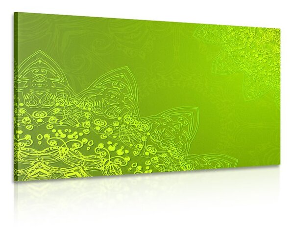 Stampa su tela – Elementi moderni di Mandala in sfumature di verde