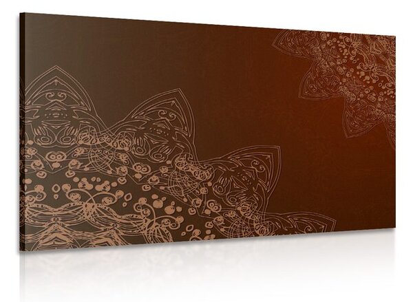 Quadro su tela – Elementi moderni di Mandala in sfumature di marrone