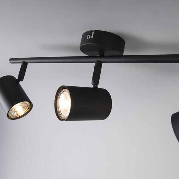 Faretto moderno nero orientabile a 3 luci - Jeana