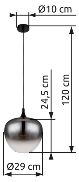 Globo 15548H1 - Lampadario a sospensione con filo MAXY 1xE27/60W/230V nero