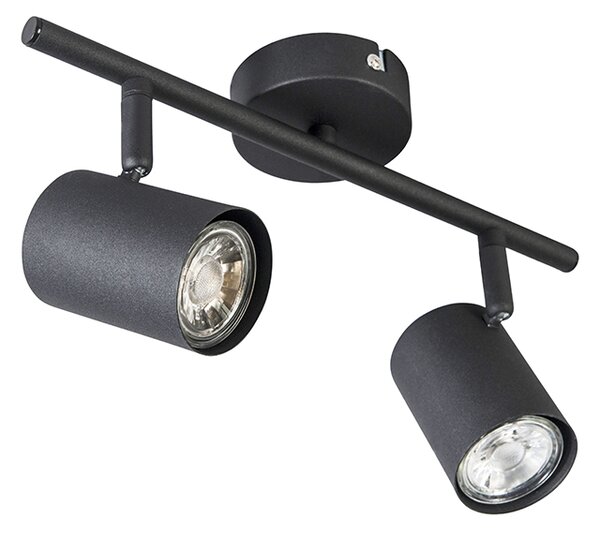 Faretto moderno nero 2 luci orientabile - Jeana