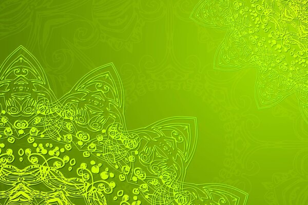 Stampa su tela – Elementi moderni di Mandala in sfumature di verde