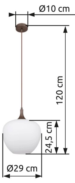 Globo 15548H1C - Lampadario a sospensione con filo MAXY 1xE27/60W/230V bianco/marrone