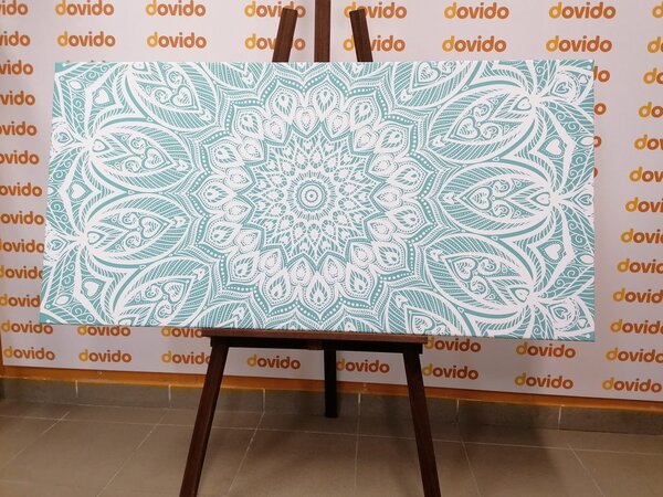 Quadro su tela – Mandala armonia su sfondo blu