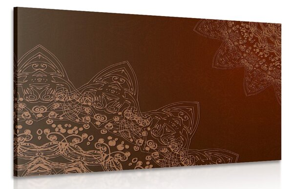 Quadro su tela – Elementi moderni di Mandala in sfumature di marrone