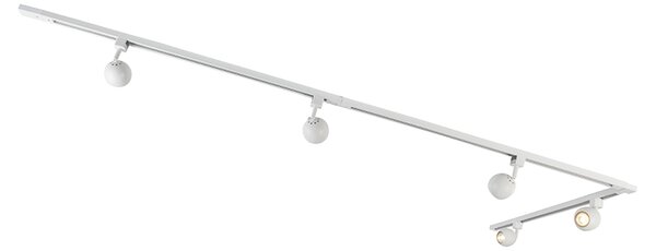 Sistema a binario moderno monofase con 5 faretti bianchi - Gissi