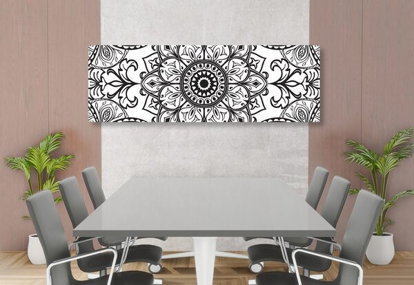 Quadro su tela – Ornamento bianco e nero