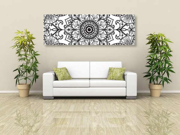 Quadro su tela – Ornamento bianco e nero