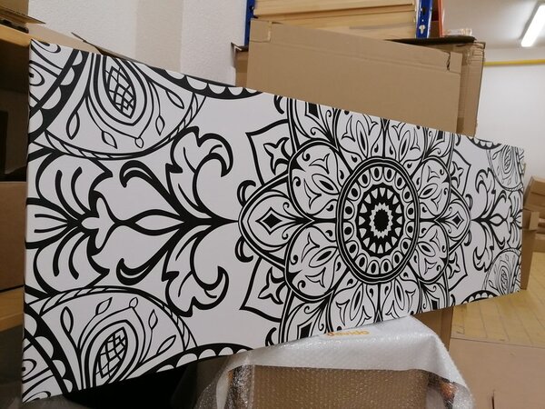 Quadro su tela – Ornamento bianco e nero