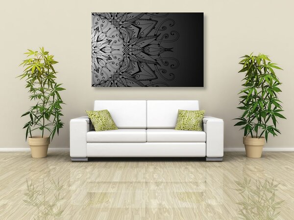 Quadro su tela – Mandala in bianco e nero