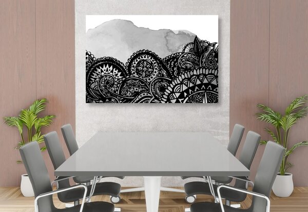 Stampa su tela – Mandala in bianco e nero