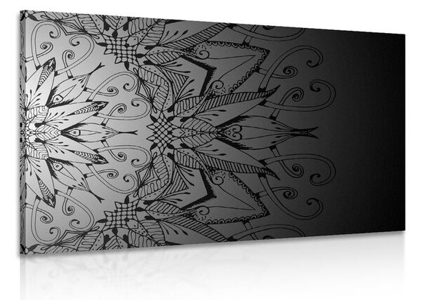 Quadro su tela – Mandala in bianco e nero