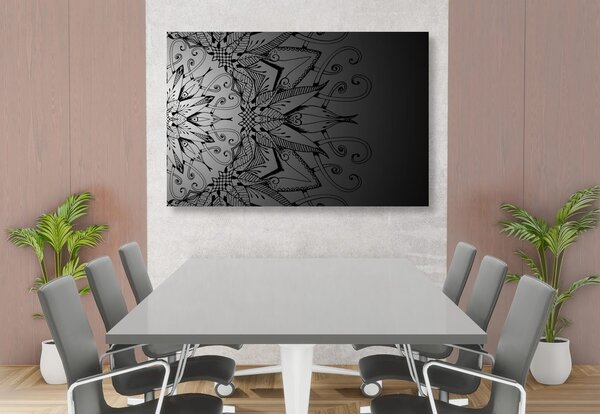 Quadro su tela – Mandala in bianco e nero