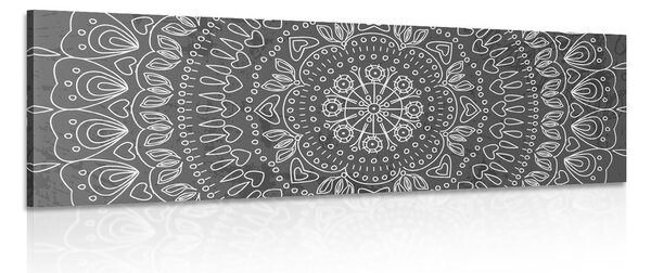 Stampa su tela – Mandala disegnata a mano in bianco e nero