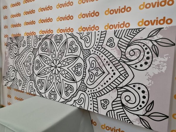 Stampa su tela – Mandala con tocco antico in bianco e nero