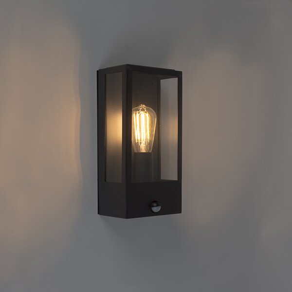 Lampada da parete per esterni nera con sensore di movimento IP44 - Rotterdam