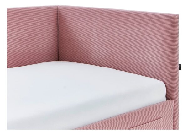 Letto da bambini con sponde rosa imbottito con contenitore con rete inclusa 120x200 cm Cool – Meise Möbel