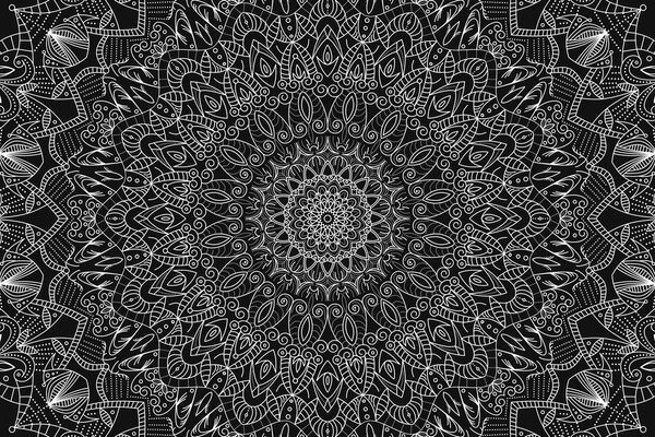 Quadro su tela – Mandala decorativa dettagliata in bianco e nero
