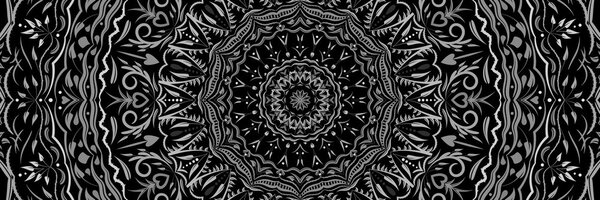 Quadro su tela – Mandala in stile vintage in bianco e nero