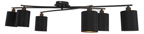 Plafoniera moderna nera 6 luci - Lofty