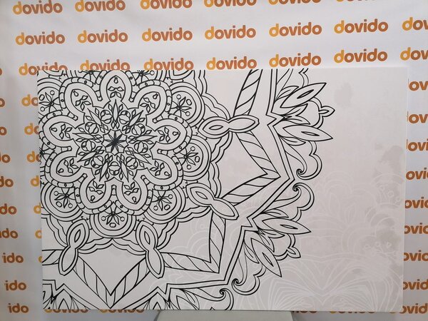 Stampa su tela – Mandala in tema invernale in bianco e nero