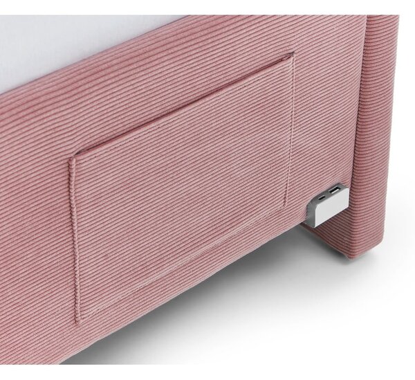 Letto da bambini con sponde rosa imbottito con contenitore con rete inclusa 120x200 cm Cool – Meise Möbel