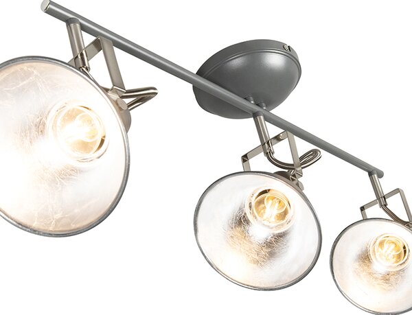Faretto industriale antracite orientabile e inclinabile 3 luci - Tommy
