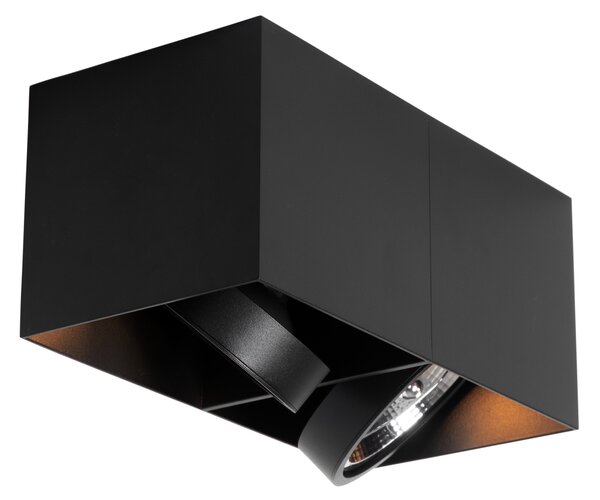Faretto di design nero rettangolare AR111 2 luci - Box