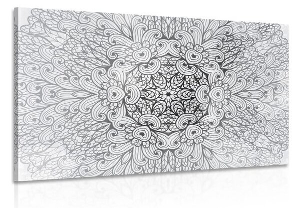 Stampa su tela – Mandala etnica in bianco e nero