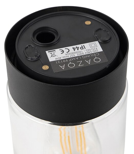 Plafoniera moderna nera 22,6 cm IP44 - Jarra