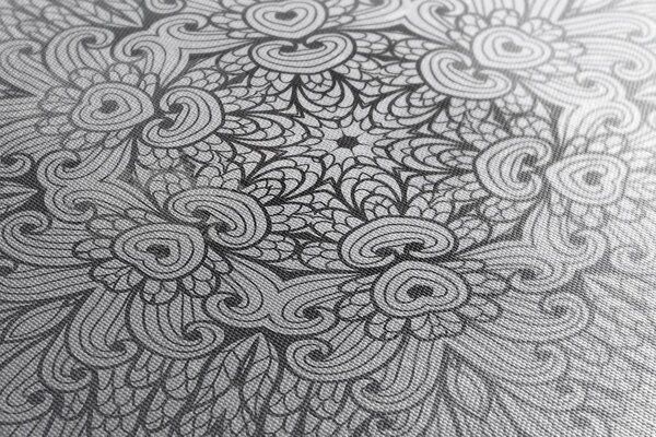 Stampa su tela – Mandala etnica in bianco e nero
